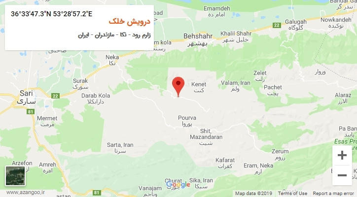 روستای درویش خلک بر روی نقشه