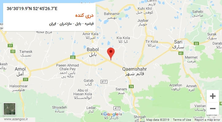 روستای دری کنده بر روی نقشه