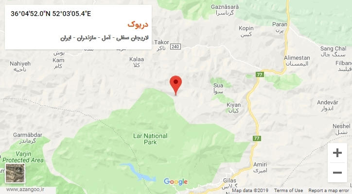 روستای دریوک بر روی نقشه