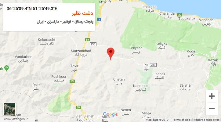 روستای دشت نظیر بر روی نقشه