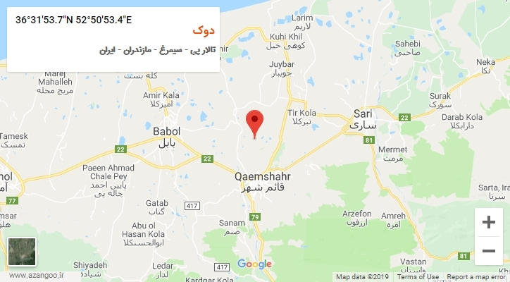 روستای دوک بر روی نقشه