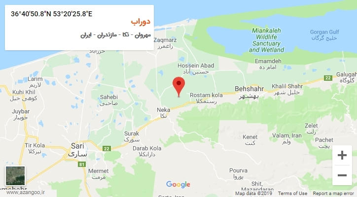 روستای دوراب بر روی نقشه