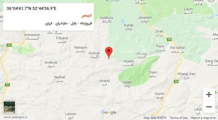 روستای دیسر بر روی نقشه