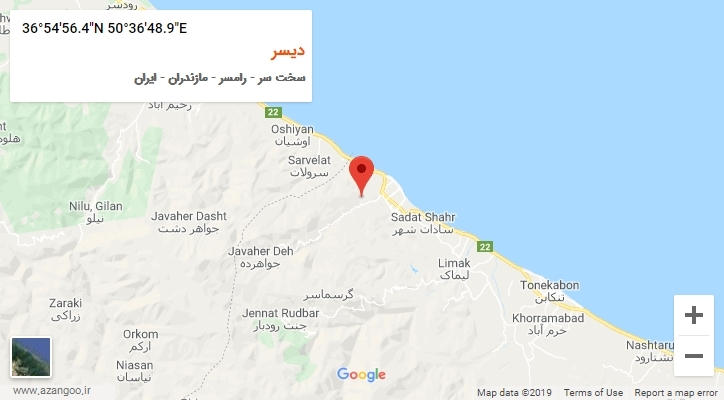 روستای دیسر بر روی نقشه