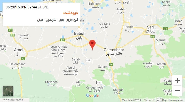 روستای دیودشت بر روی نقشه