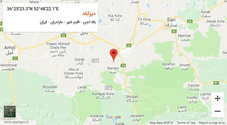 روستای دیزآباد بر روی نقشه