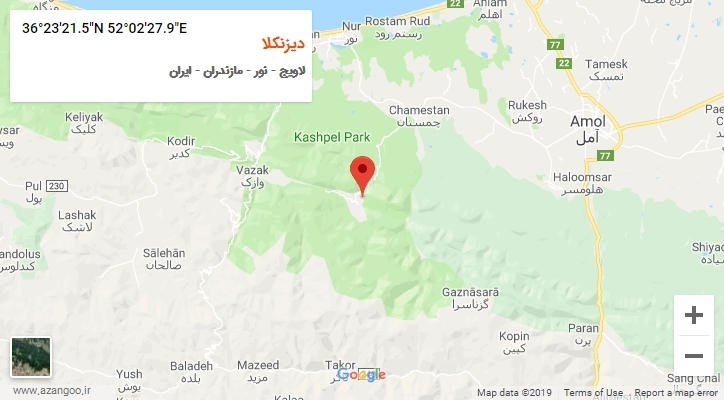 روستای دیزنکلا بر روی نقشه