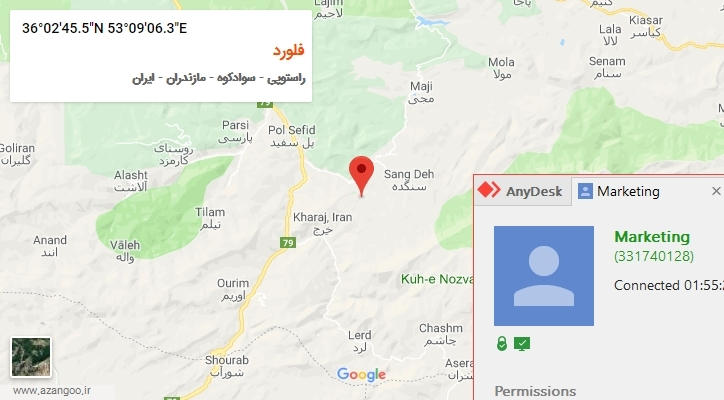 روستای فلورد بر روی نقشه