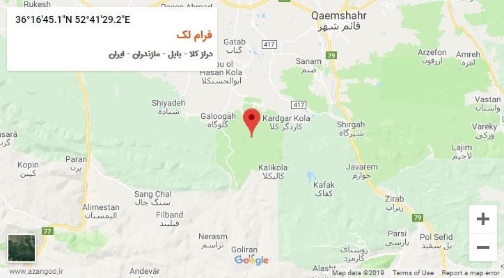 روستای فرام لک بر روی نقشه