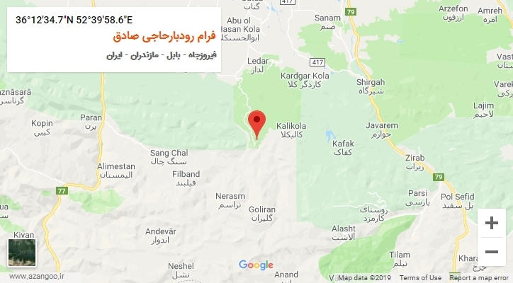 روستای فرام رودبارحاجی صادق بر روی نقشه