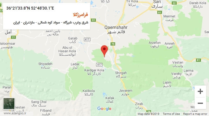 روستای فرامرزکلا بر روی نقشه