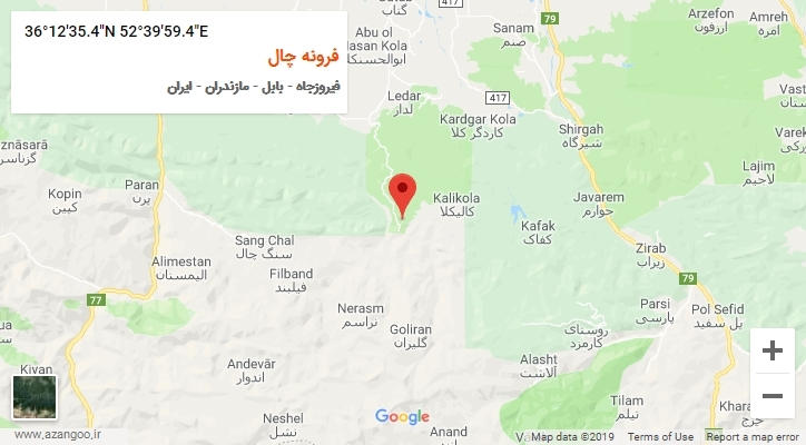 روستای فرونه چال بر روی نقشه