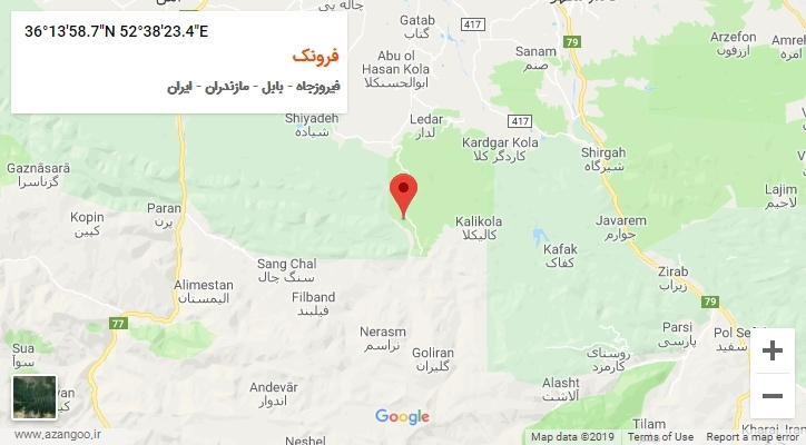 روستای فرونک بر روی نقشه