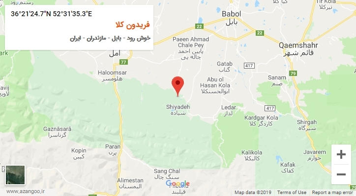 روستای فریدون کلا بر روی نقشه