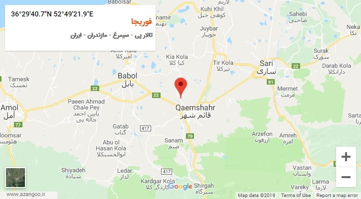 روستای فوریجا بر روی نقشه