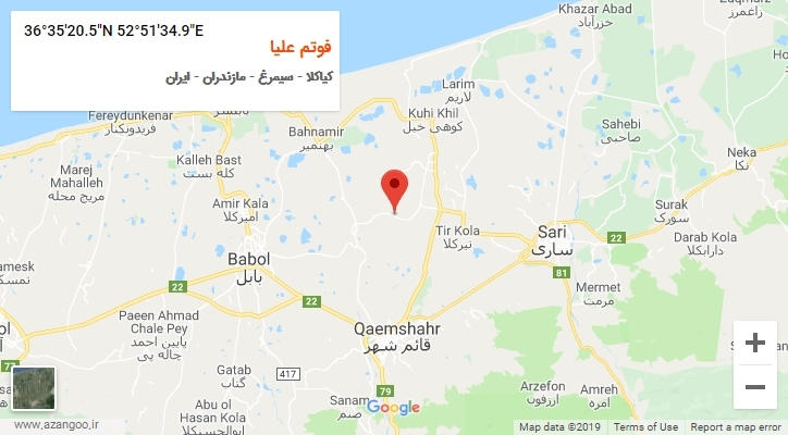 روستای فوتم علیا بر روی نقشه