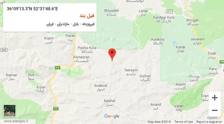 روستای فیل بند بر روی نقشه