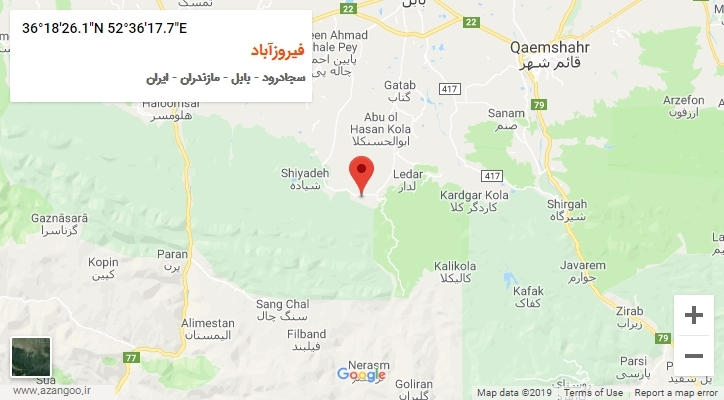 روستای فیروزآباد بر روی نقشه