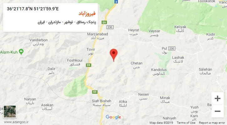 روستای فیروزآباد بر روی نقشه