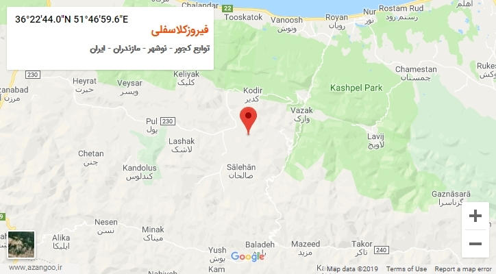 روستای فیروزکلاسفلی بر روی نقشه
