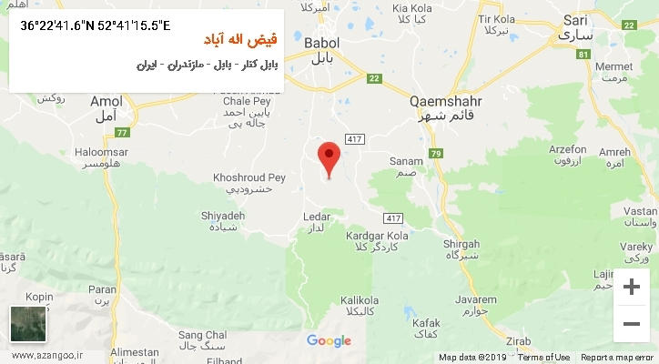 روستای فیض اله آباد بر روی نقشه