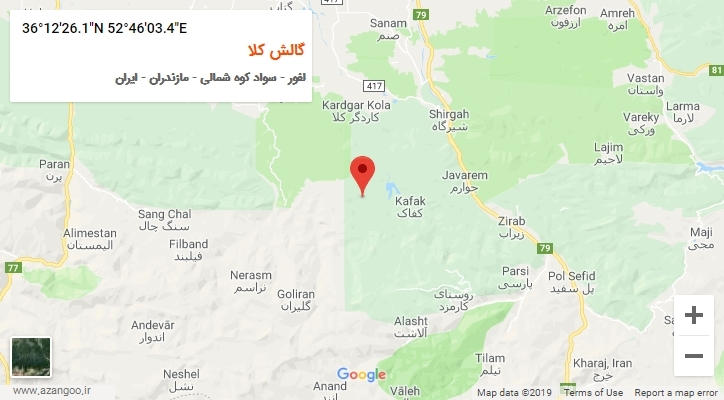 روستای گالش کلا بر روی نقشه