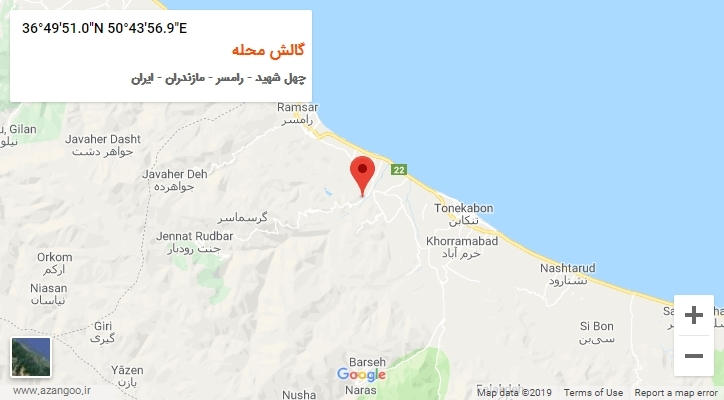 روستای گالش محله بر روی نقشه