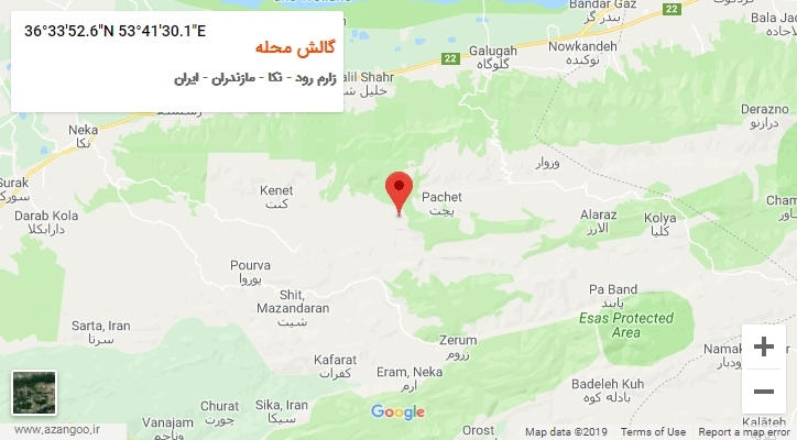 روستای گالش محله بر روی نقشه