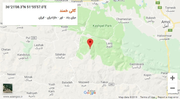 روستای گالی خمند بر روی نقشه