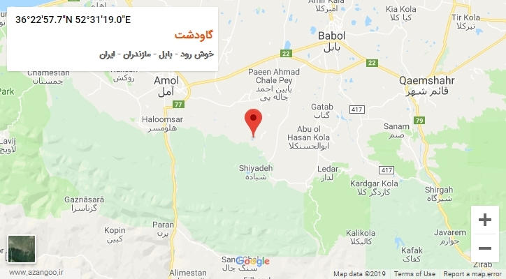 روستای گاودشت بر روی نقشه