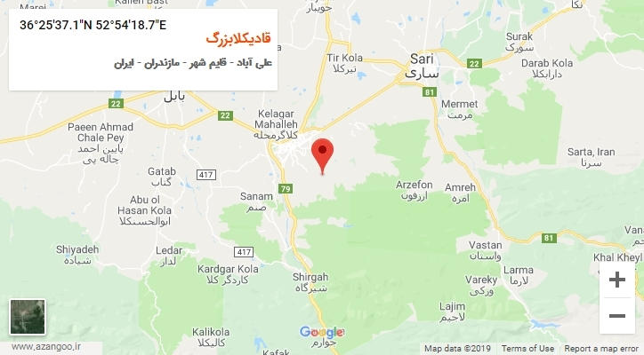 روستای قادیکلابزرگ بر روی نقشه