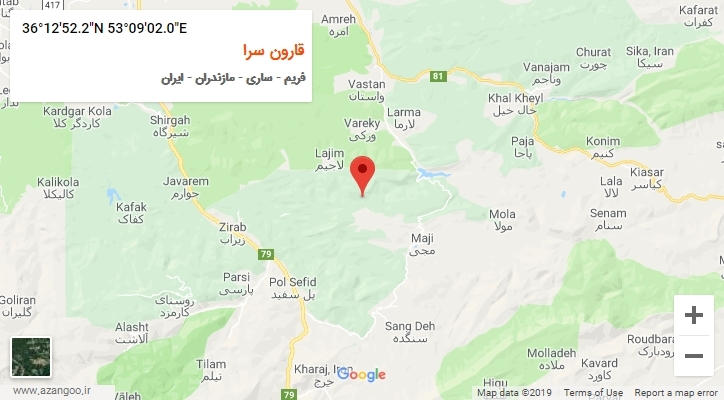 روستای قارون سرا بر روی نقشه