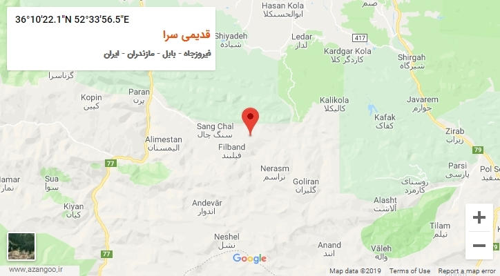 روستای قدیمی سرا بر روی نقشه