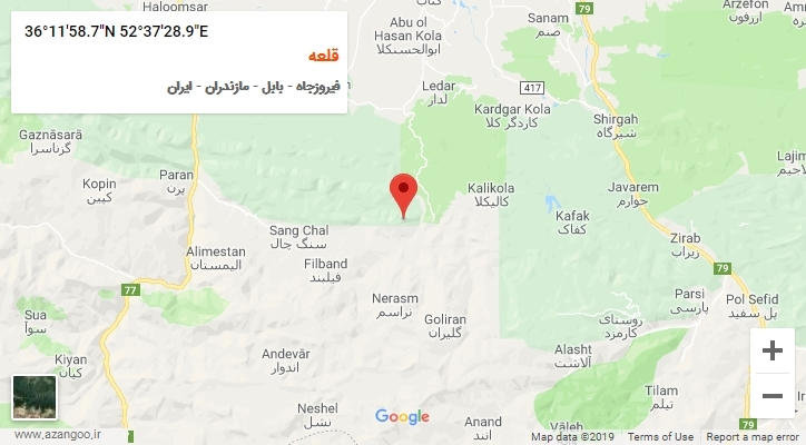 روستای قلعه بر روی نقشه