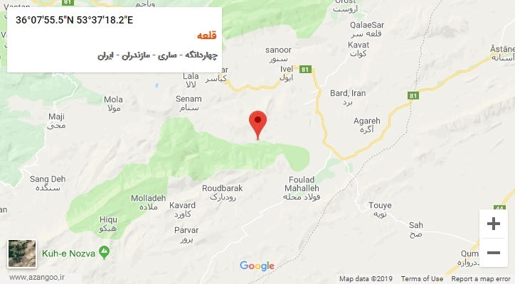 روستای قلعه بر روی نقشه