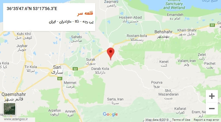 روستای قلعه سر بر روی نقشه