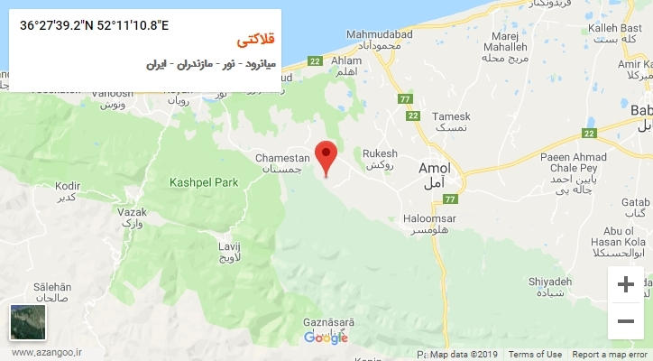 روستای قلاکتی بر روی نقشه