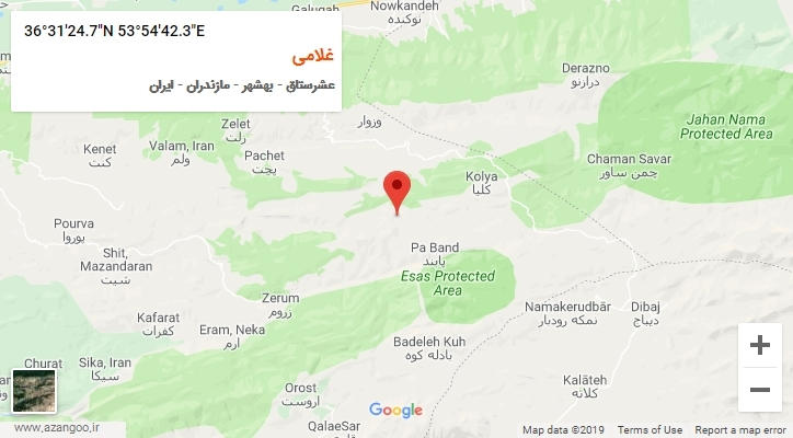 روستای غلامی بر روی نقشه
