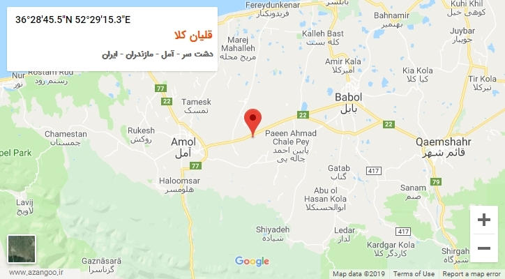 روستای قلیان کلا بر روی نقشه