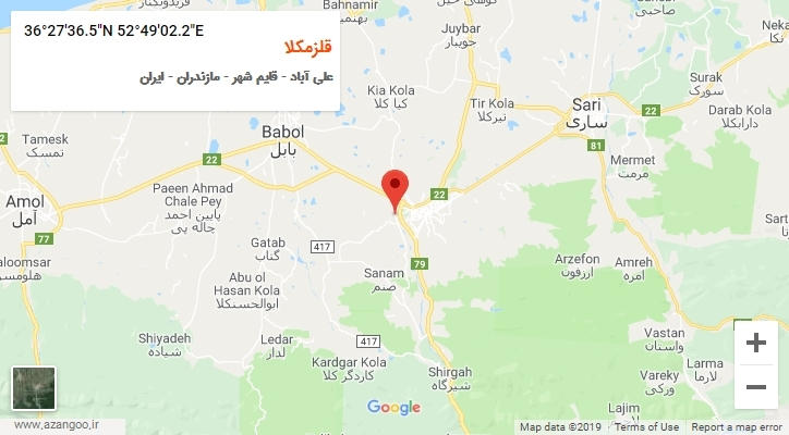 روستای قلزمکلا بر روی نقشه