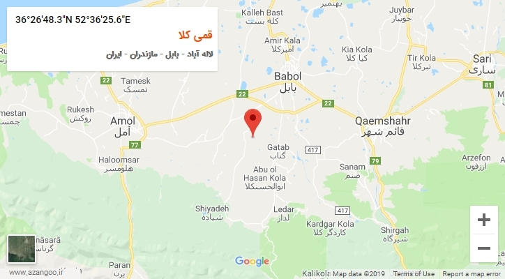 روستای قمی کلا بر روی نقشه