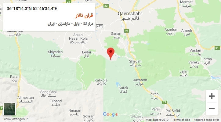 روستای قران تالار بر روی نقشه