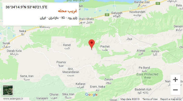 روستای غریب محله بر روی نقشه