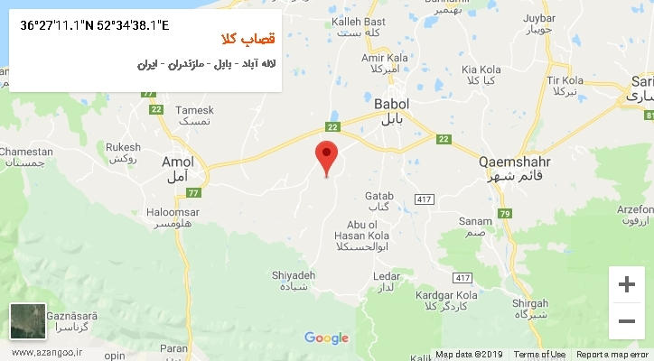 روستای قصاب کلا بر روی نقشه