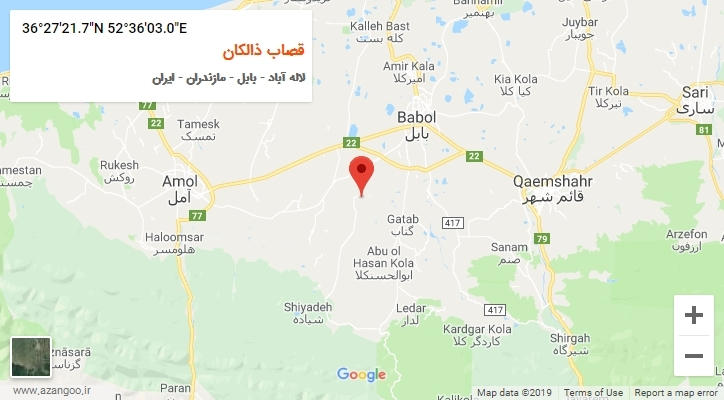 روستای قصاب ذالکان بر روی نقشه