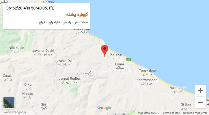 روستای گهواره پشته بر روی نقشه