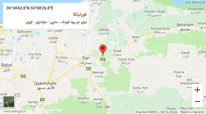 روستای قورتیکلا بر روی نقشه
