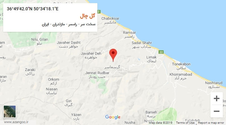 روستای گل چال بر روی نقشه