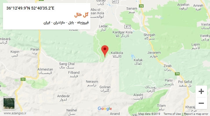 روستای گل خال بر روی نقشه