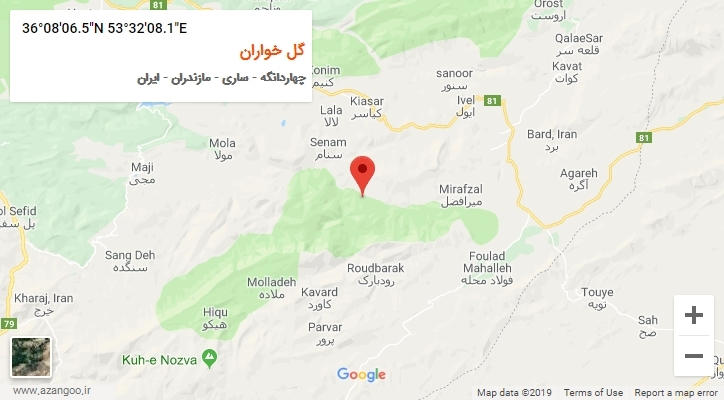 روستای گل خواران بر روی نقشه